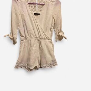 Abercrombie & Fitch Ivory Lace Detail Top